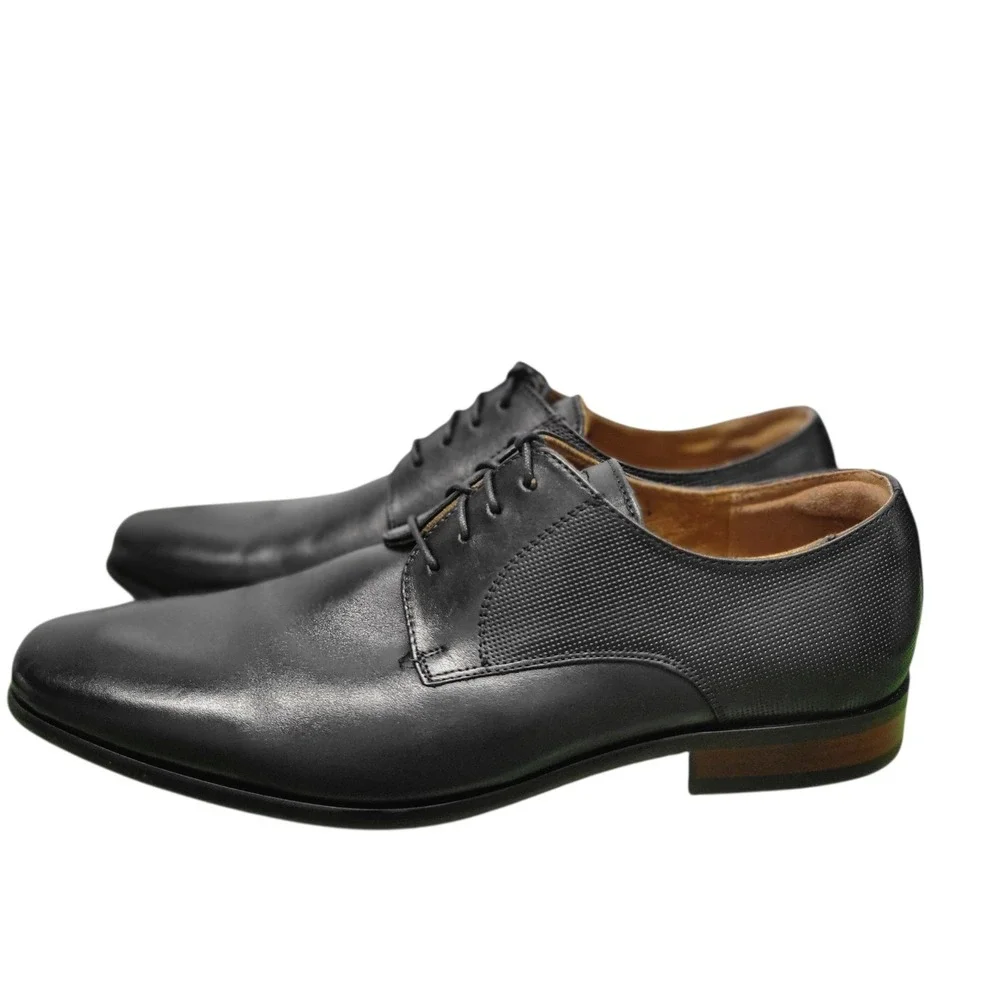 Florsheim Mens‎ Black Leather Lace Up Dress Shoes Business  9.5D (medium) HG9240